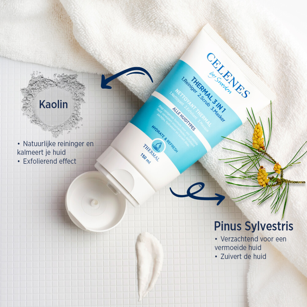 Celenes Thermal 3 in 1 Reiniger Scrub Masker150 ml
