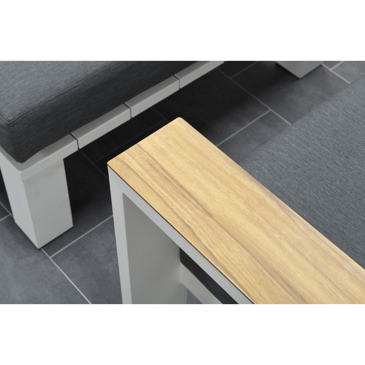 Garden Impressions Plaza wit teak look 3-delige hoek loungebank