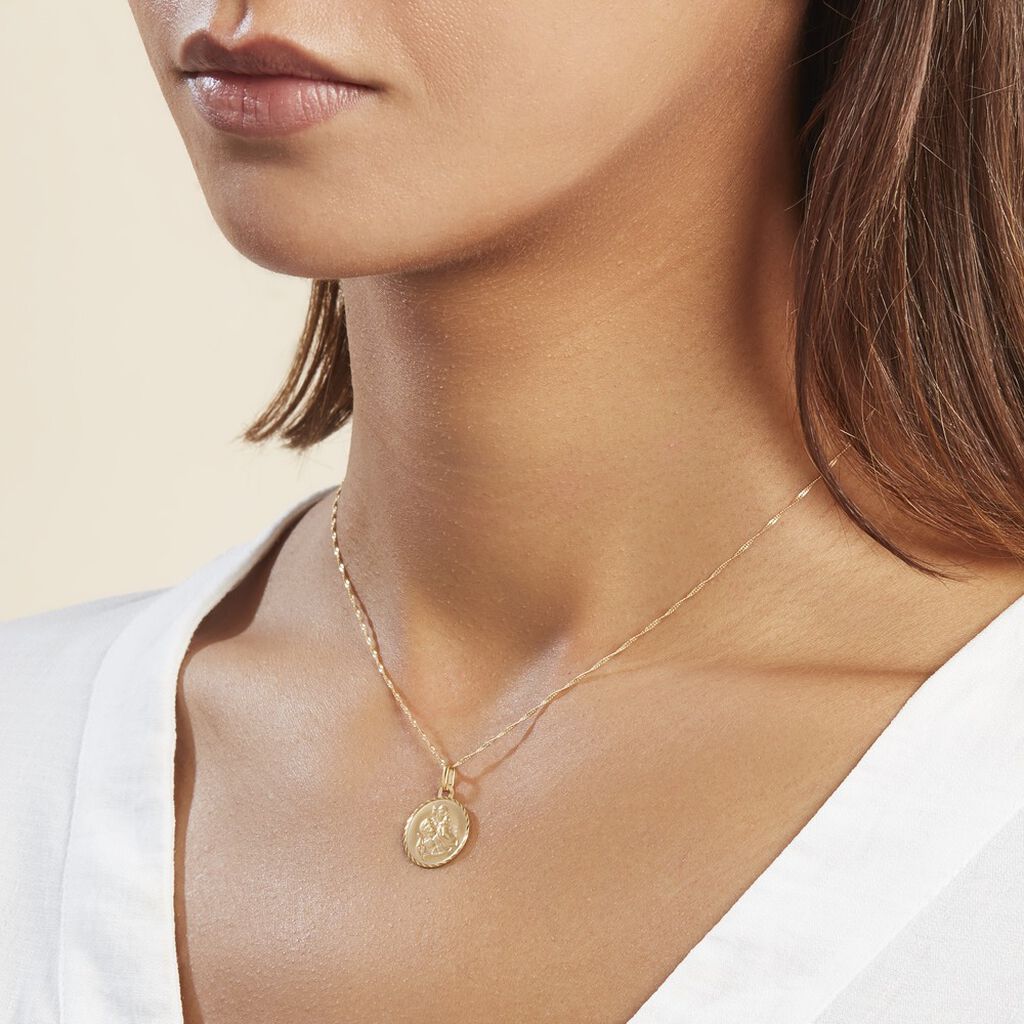 Pendentif Saint Christophe Diamante Or Jaune