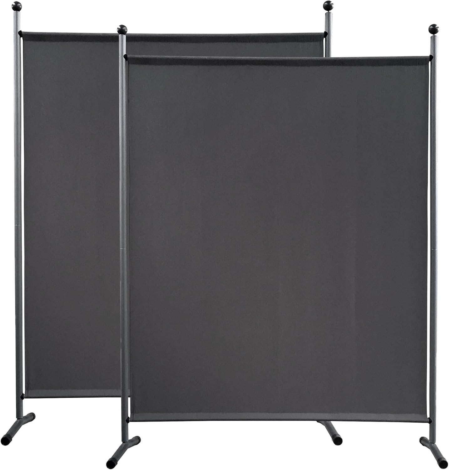 QUICK STAR 2 Stück Paravent 150 x 190 cm Grau - Raumteiler Stellwand Blickdicht Innen & Außen - Garten & Balkon Sichtschutz Trennwand