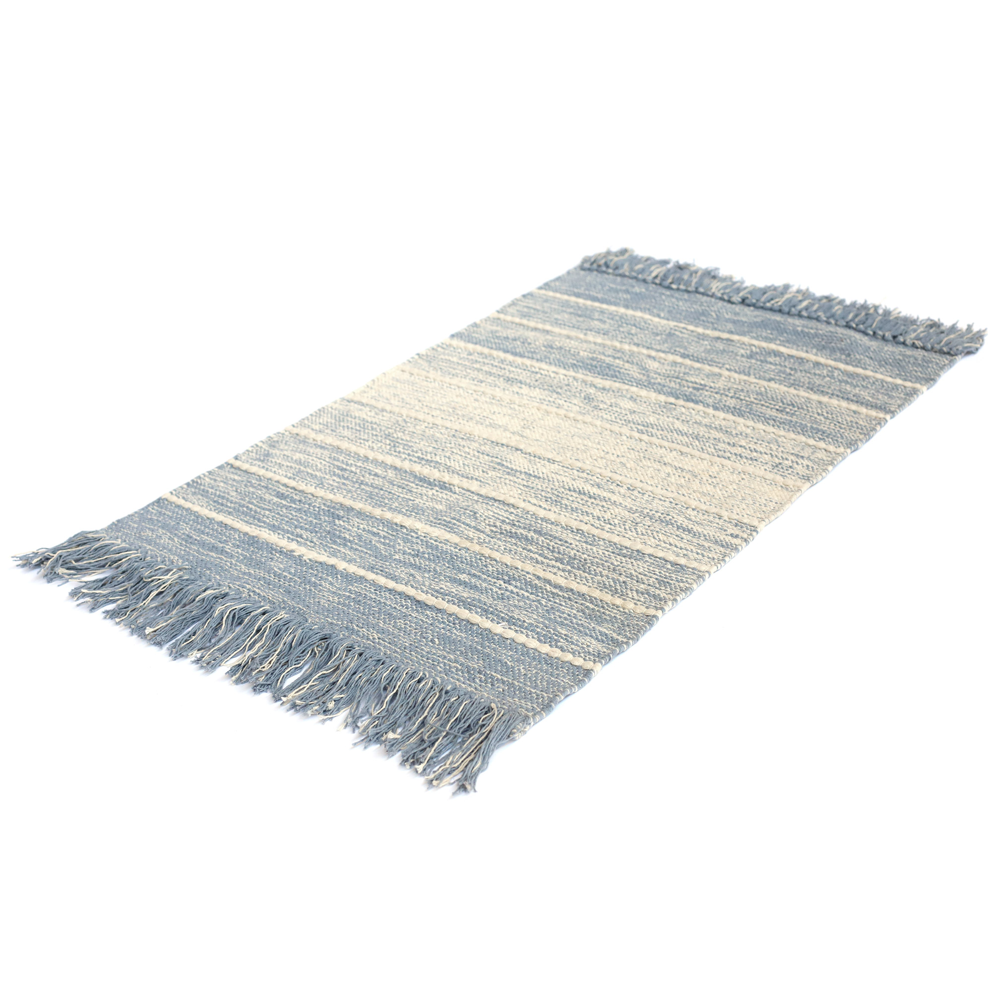 Mini-Rug 'Kyros' blau-weiß, B 90 cm, L 60 cm von fischer's lagerhaus
