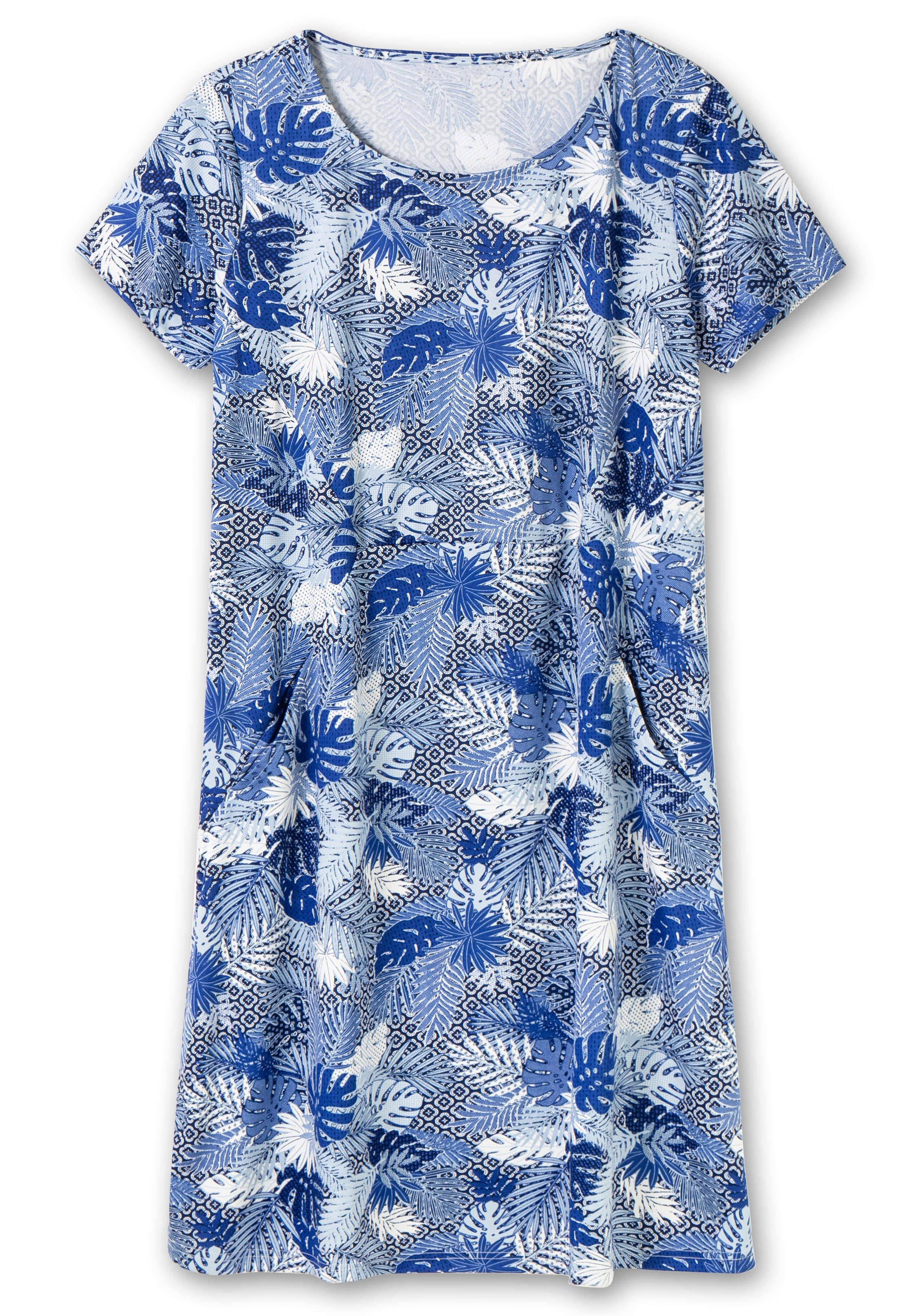 Jerseykleid mit Alloverdruck und Taschen