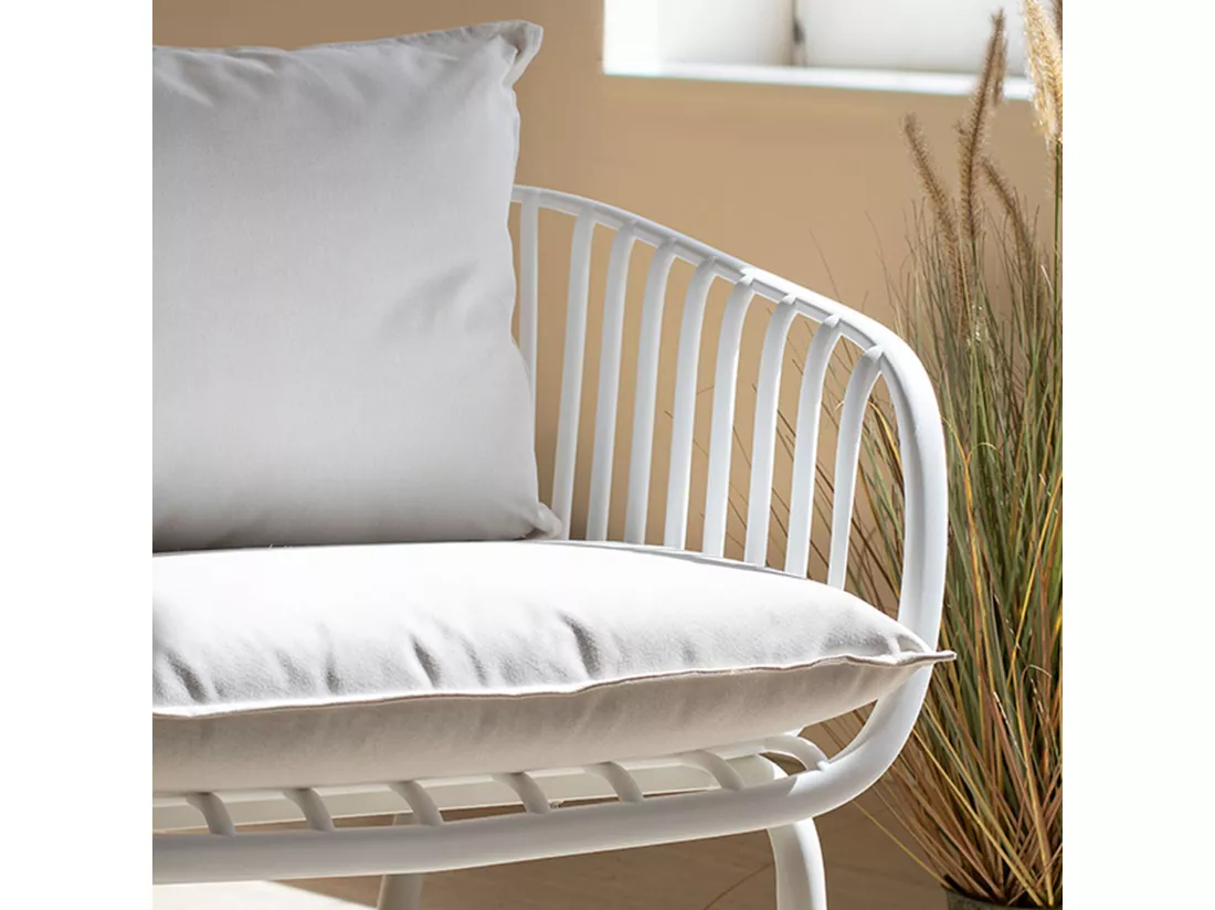 Now's Home - Salon De Jardin En Polypropylene Blanc 4 Places