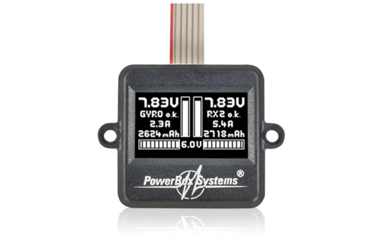 Akkuweiche Mercury SR2 inkl. SensorSchalter, OLED-Display<br>Akkuweiche mit iGyro, Servomatching, freie Kanalzuordnung und Door-Sequenzer