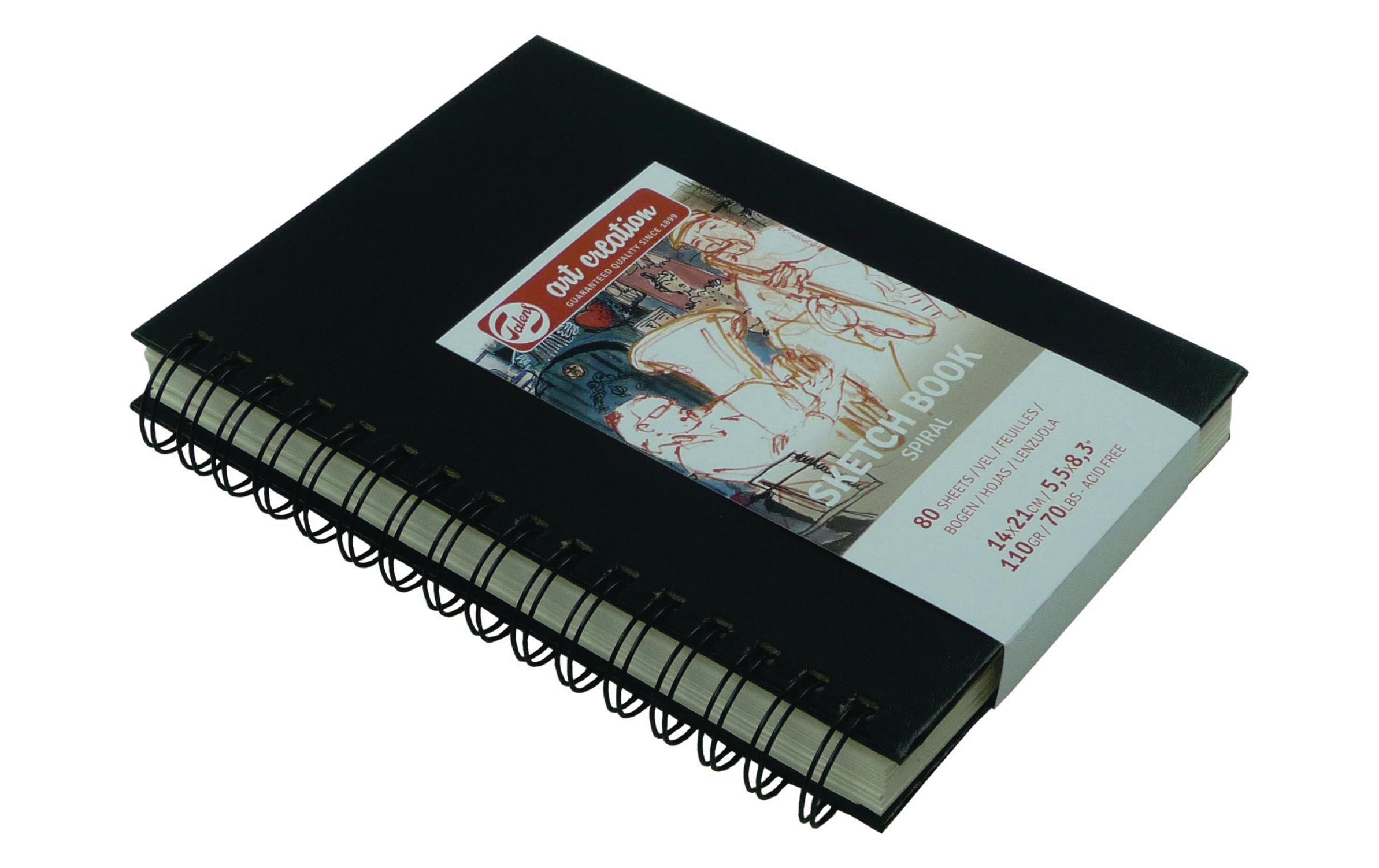 Zeichenblock 14 x 21 cm SchwarzSketch Book Ringbuch