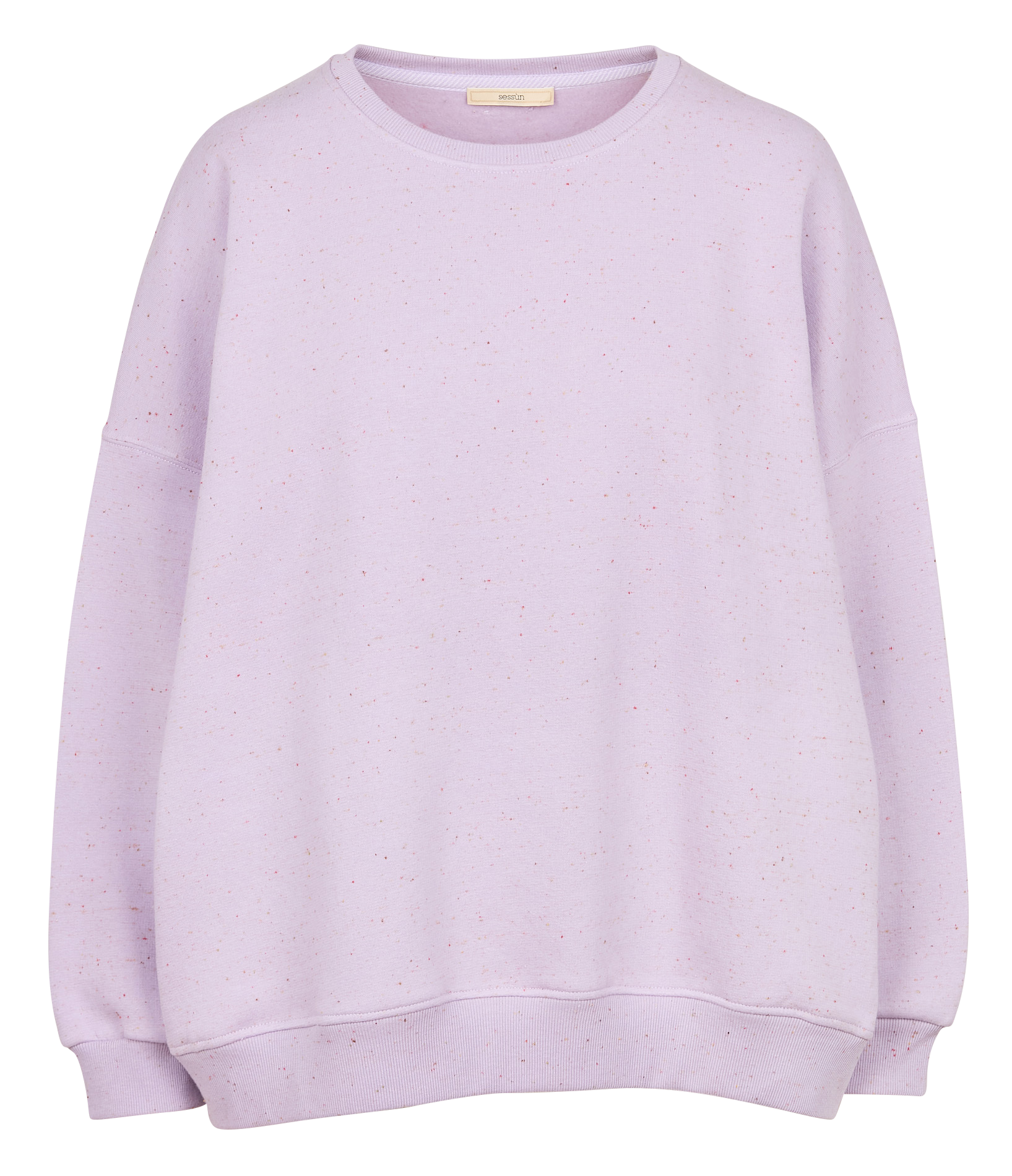 CHEBBI - Sweat ample col rond moucheté en coton bio mélangé | Violet