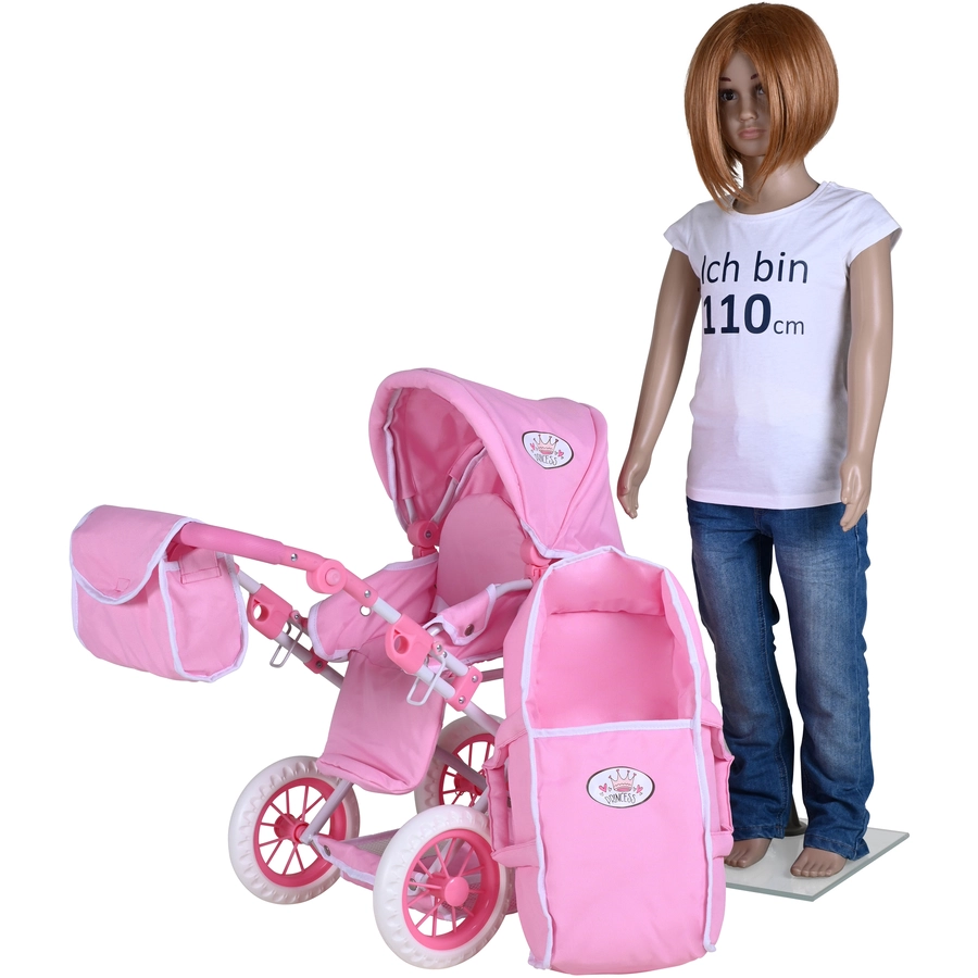 knorr toys® Puppenwagen Ruby - Princess white rose rosa