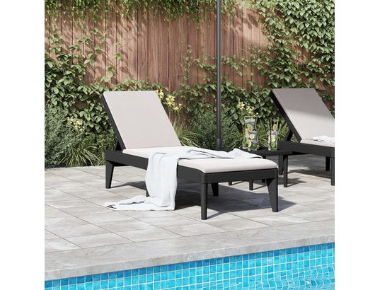 VIDAXL - Bain de soleil Chaise longue anthracite 186x60x29 cm pp