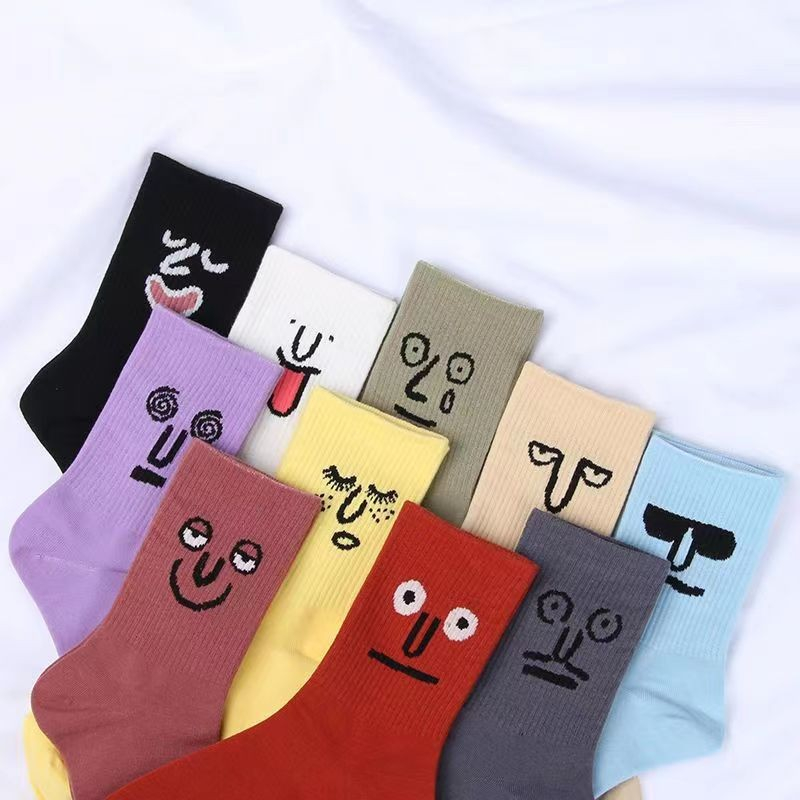 (10 Paar) Unisex Socken Fashion Strümpfe mit Print (One Size) - Bunt