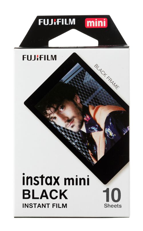 10 feuilles de papier photo Fujifilm instax mini black