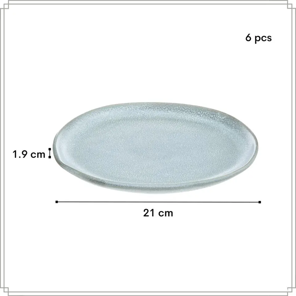 OTIX Ontbijtborden Bordenset 6 Persoons Dessertbord 21cm Aardewerk OAK