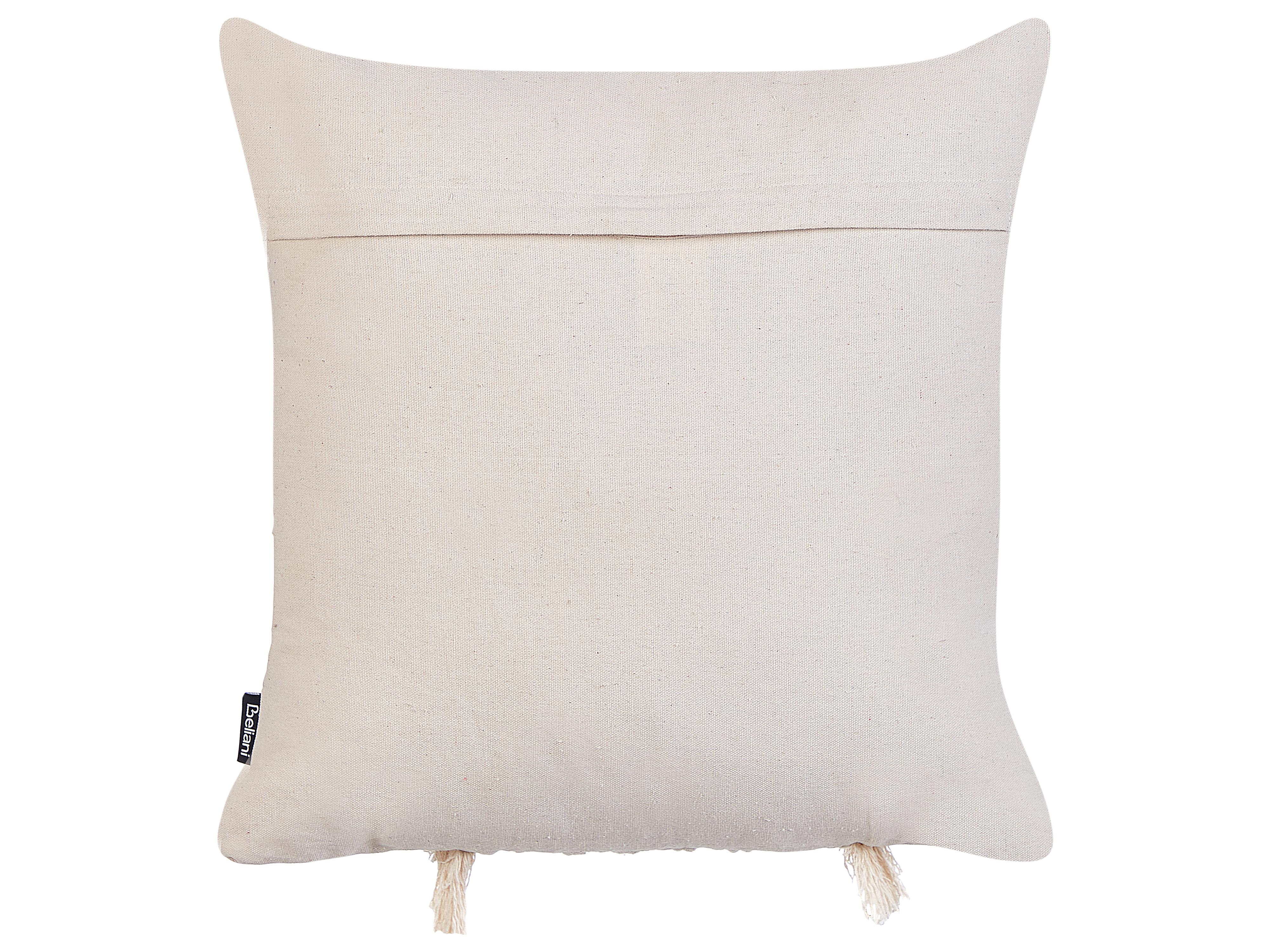 Set van 2 sierkussens KALAM Katoen 45 x 45 cm Lichtbeige geometrisch patroon