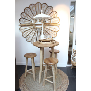 Bartafel Teak natural hout ø 70 cm