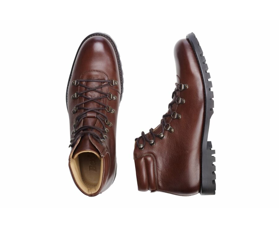 Boots Outdoor cuir chocolat patiné homme - GOSFIELD