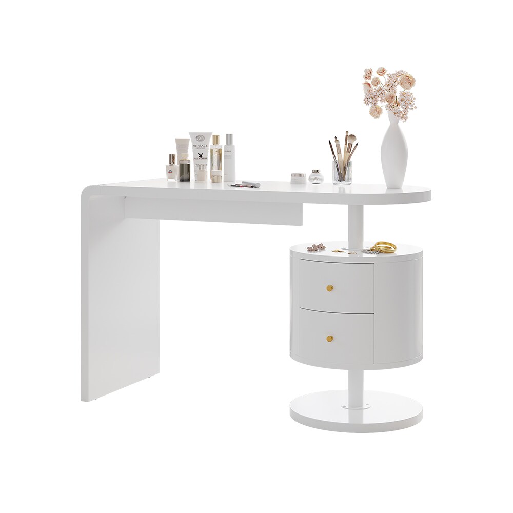 Vicco Schminktisch Lara Weiß Hochglanz 120 cm Hocker