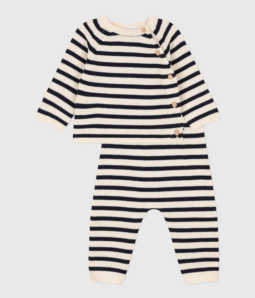 PETIT BATEAU<br>Conjunto de 2 peças em malha listrada