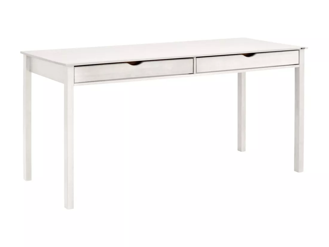 Gava | Bureau avec 2 tiroirs en pin blanc