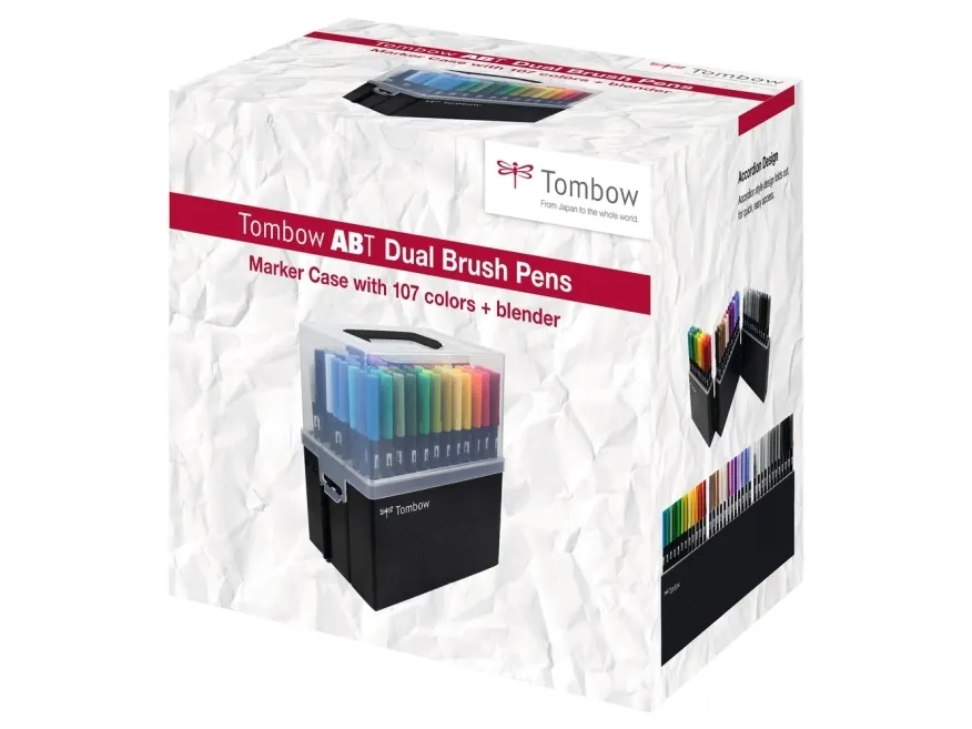 Marker Tombow ABT Dual Brush Pen - med 108 stk. ass. farver i displayboks