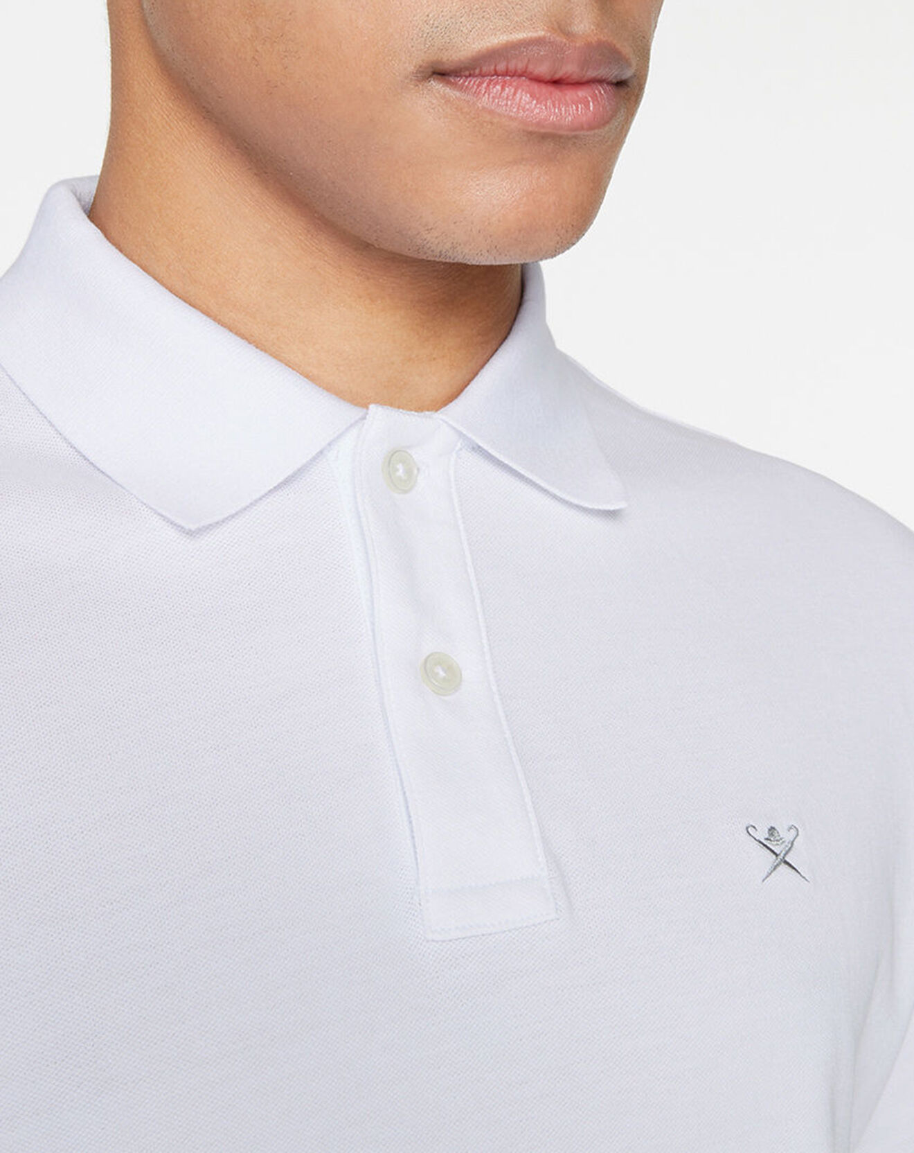Hackett London Polo Slim Fit uni blanc