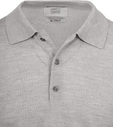 King Essentials The Robert Long Sleeve Poloshirt Merino Grijs KM111030002-C002T kopen