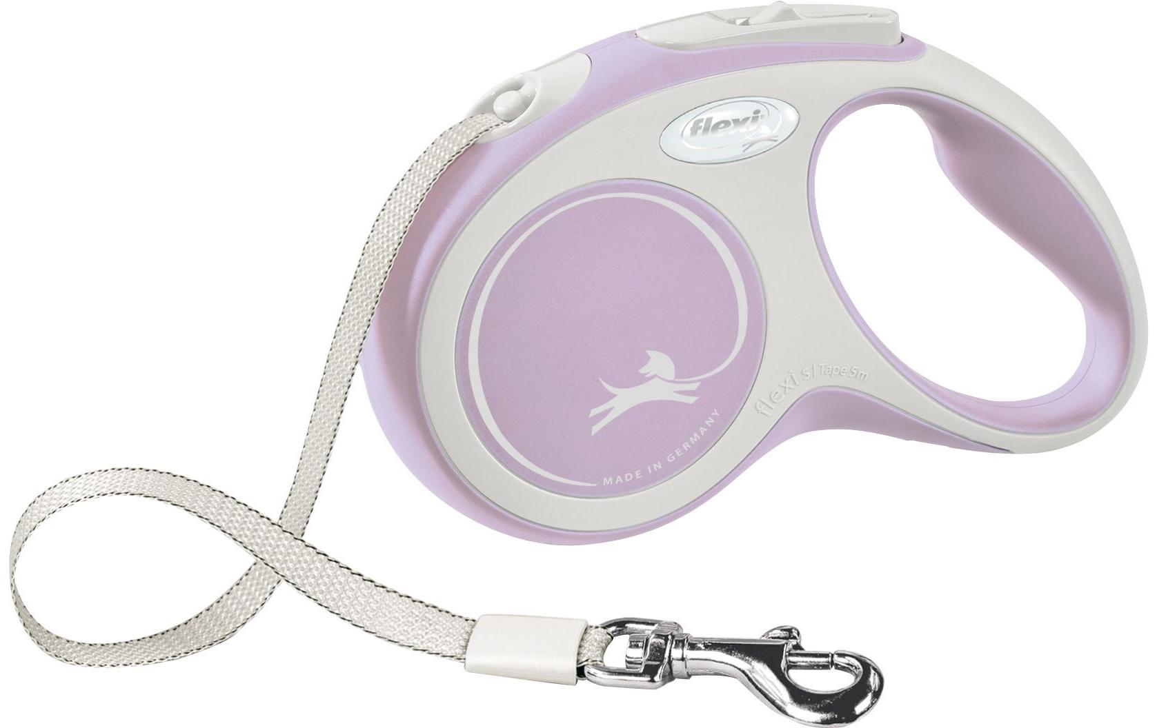 Hundeleine New Comfort Rosa S, 5 mRoll-Hundeleine mit Softgriff