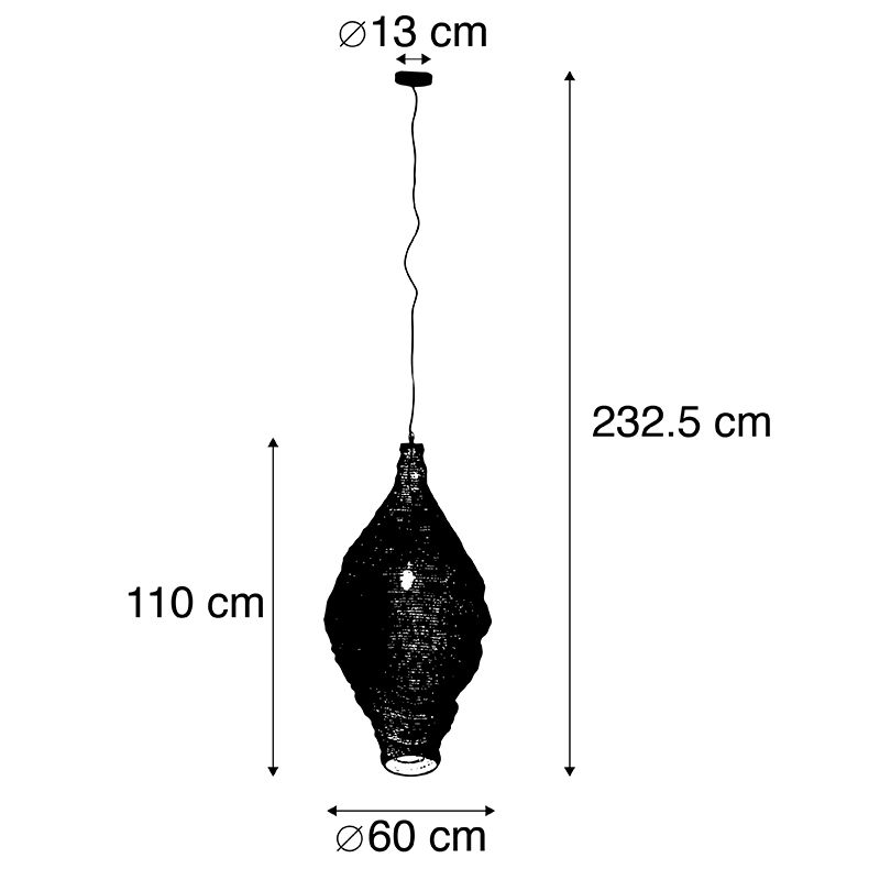 Oosterse hanglamp goud 60 cm - Nidum L