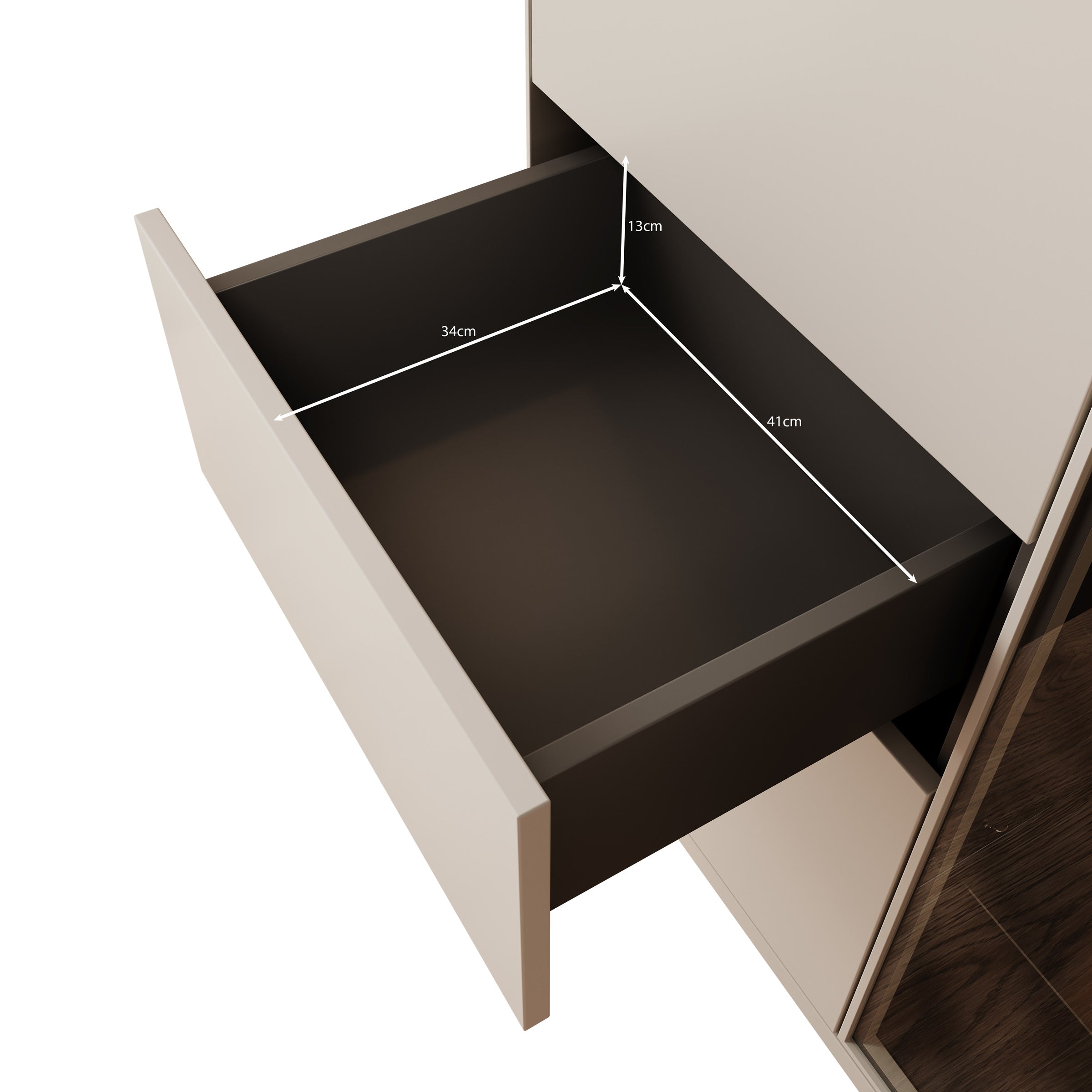 Meubella - Estrella 2 - Vitrinekast - Beige - 98x41x140 cm