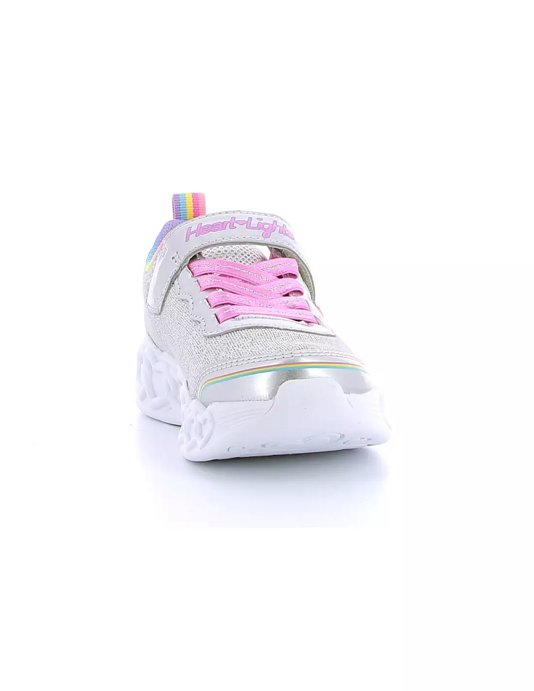 SKECHERS INFINITE HEART LIGHTS - Baskets SILVERMESH/MULTITRIM