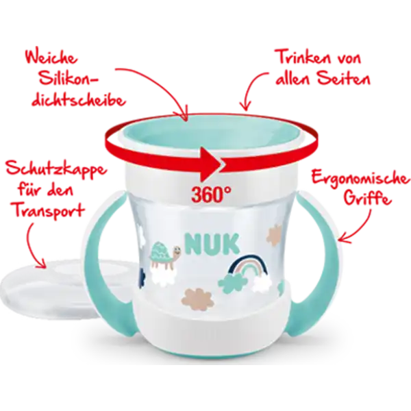 Mini Magic Cup mit Trinkrand und Deckel 160ml