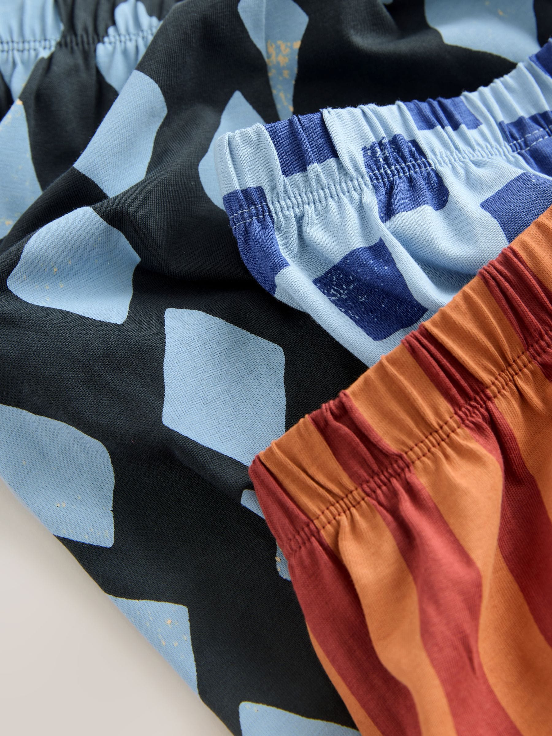 Blauw/bruin met dinosaurus - Verpakking van 3 oversized pyjama's 3 (9mnd -10jr)