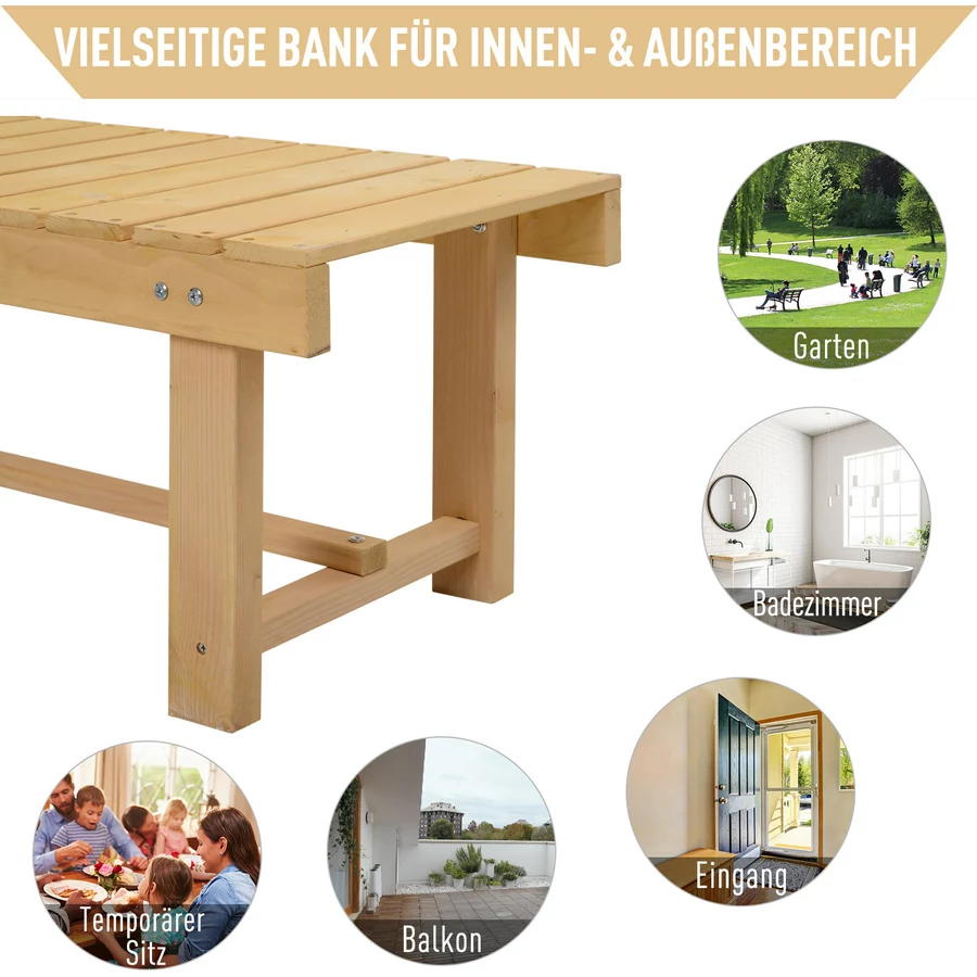 Outsunny Gartenbank natur