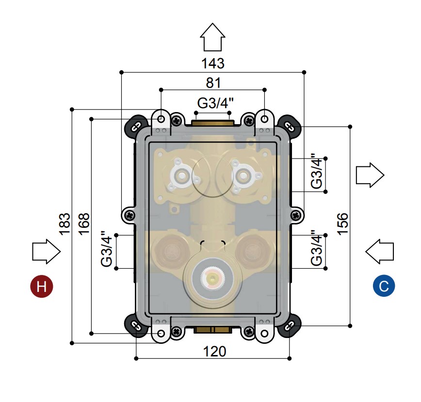 Hotbath Cobber inbouwbox HBPB009