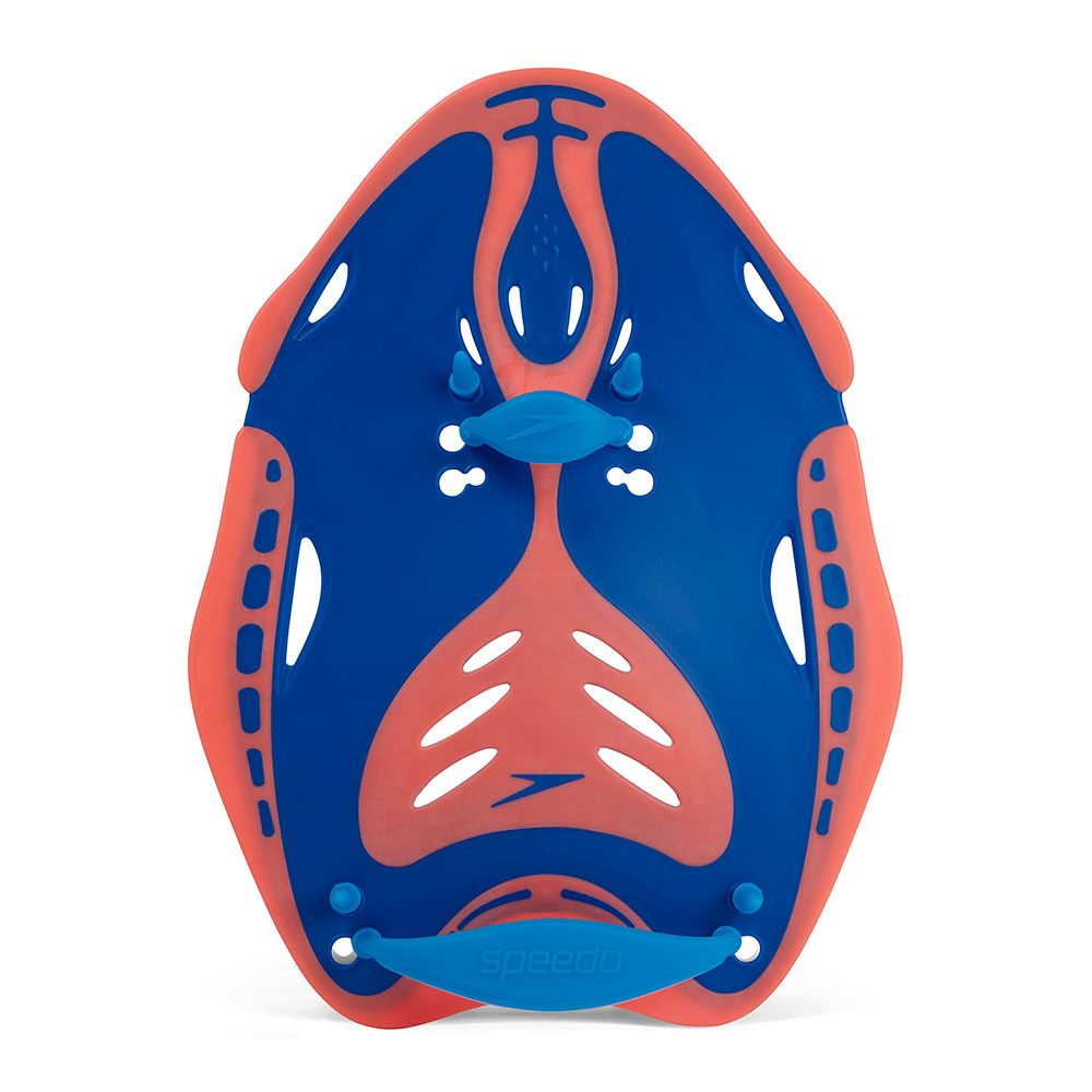 Speedo POWER PADDLE - Plaquettes de natation blue/orange
