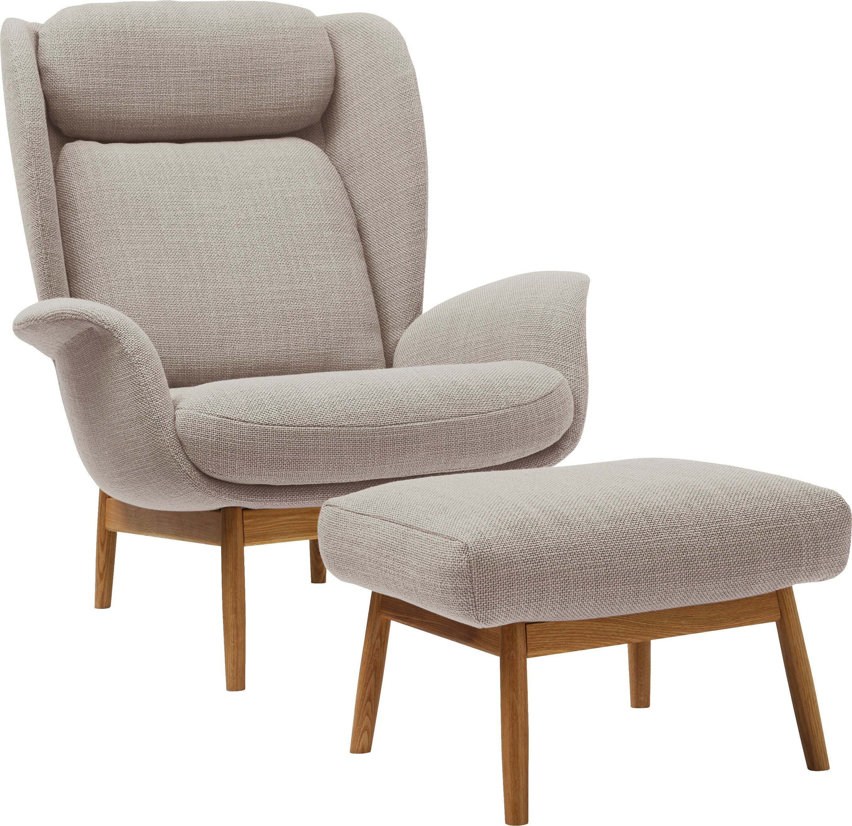 FRITZ Hocker - Beige / B: 93.0 cm x T: 90.0 cm x H: 102.0 cm