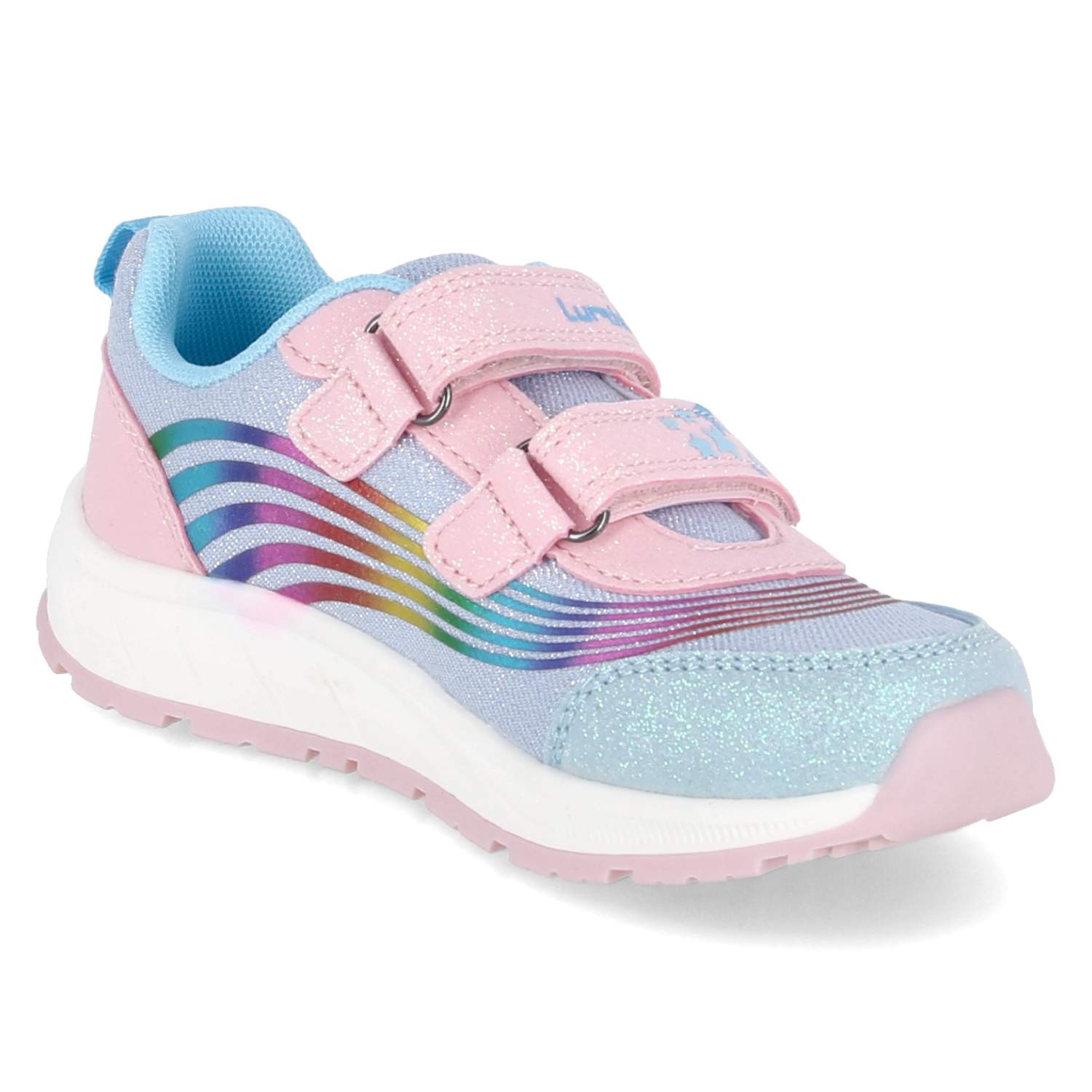 Lurchi Klettschuhe - ltblue-rose glitter