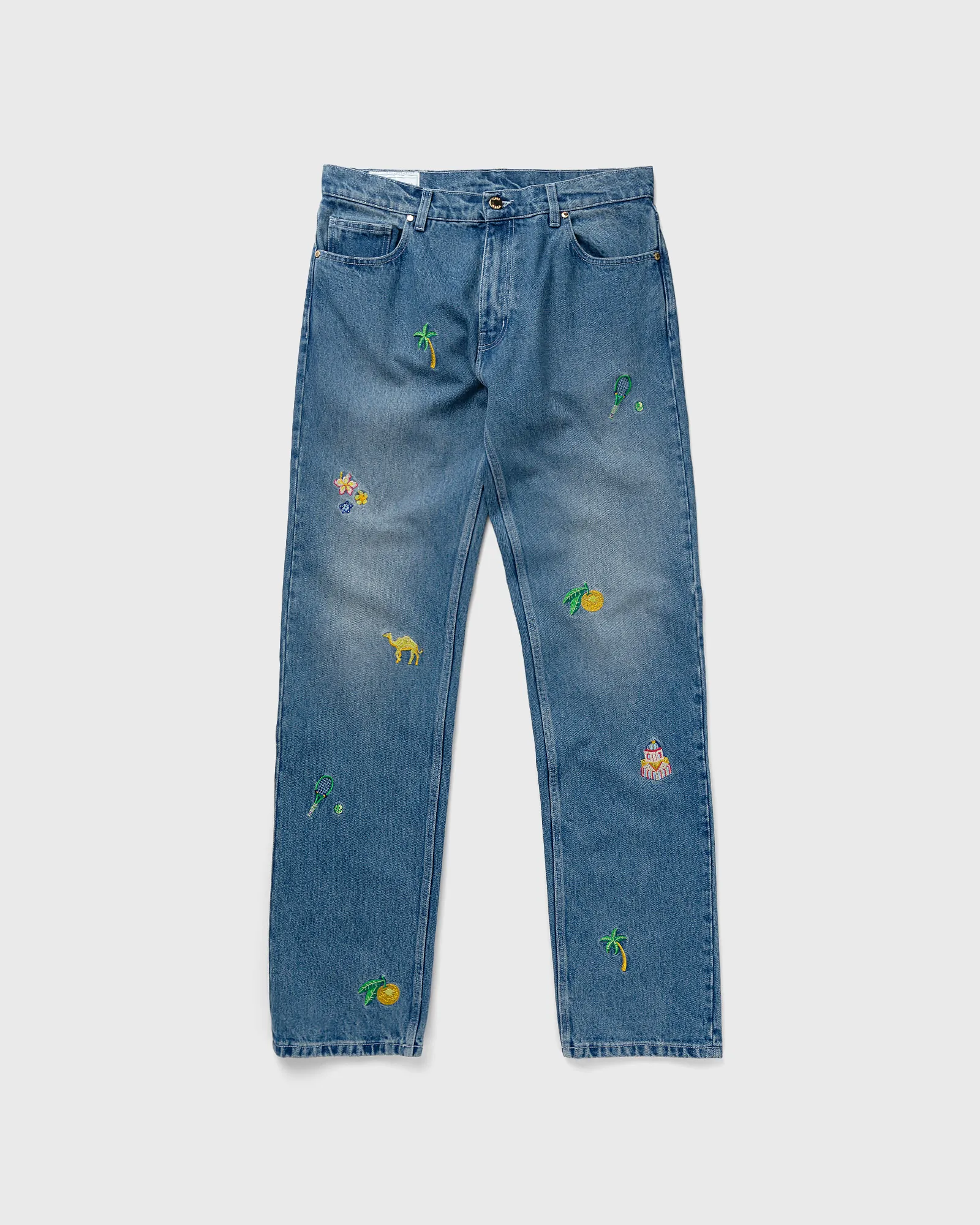 Casablanca STONE WASH DENIM EMBROIDERED MOTIF JEAN