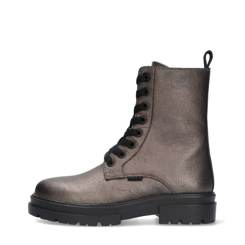 Mexx leren veterboots brons
