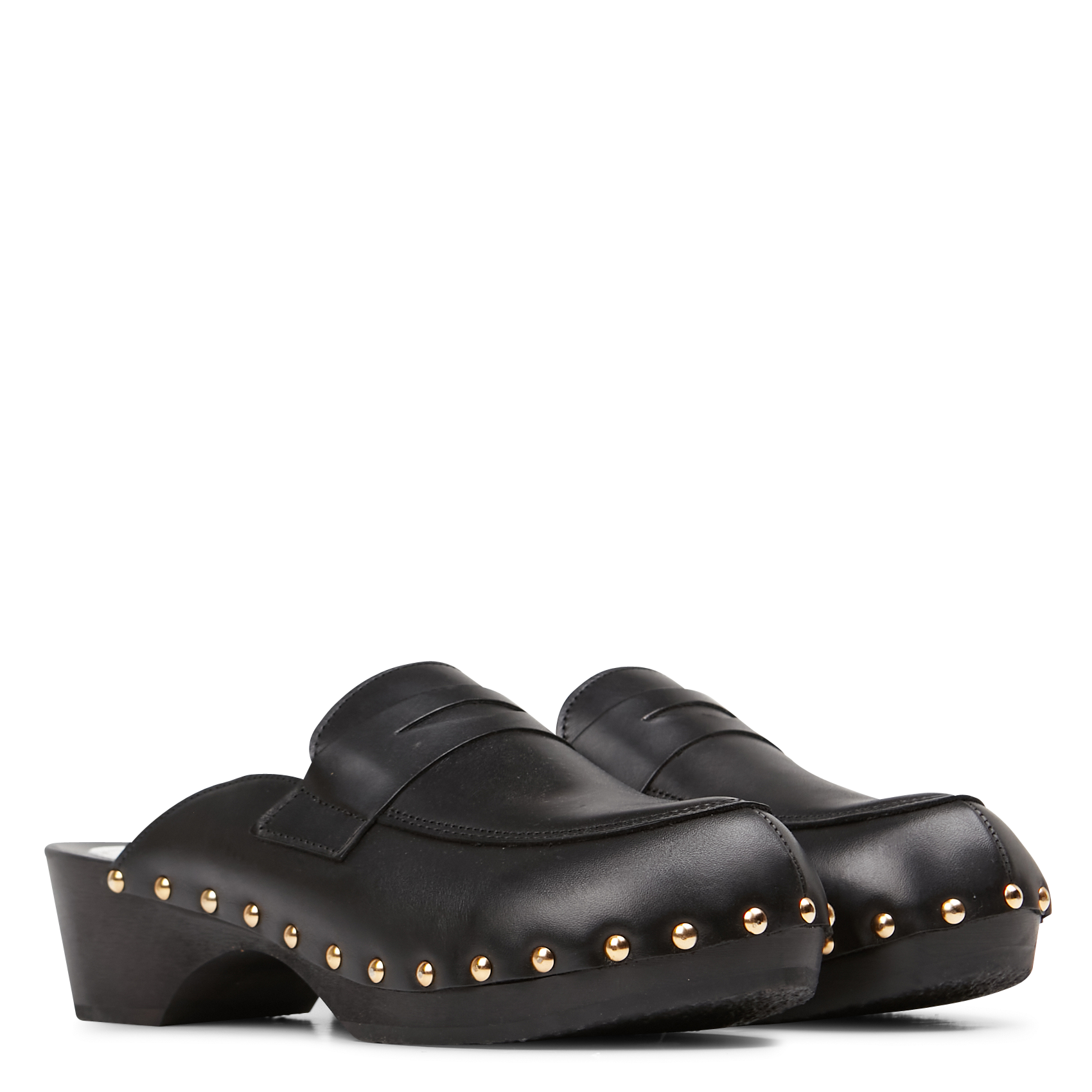 YOOCKI - Sabots mocassins à clous en cuir | Noir