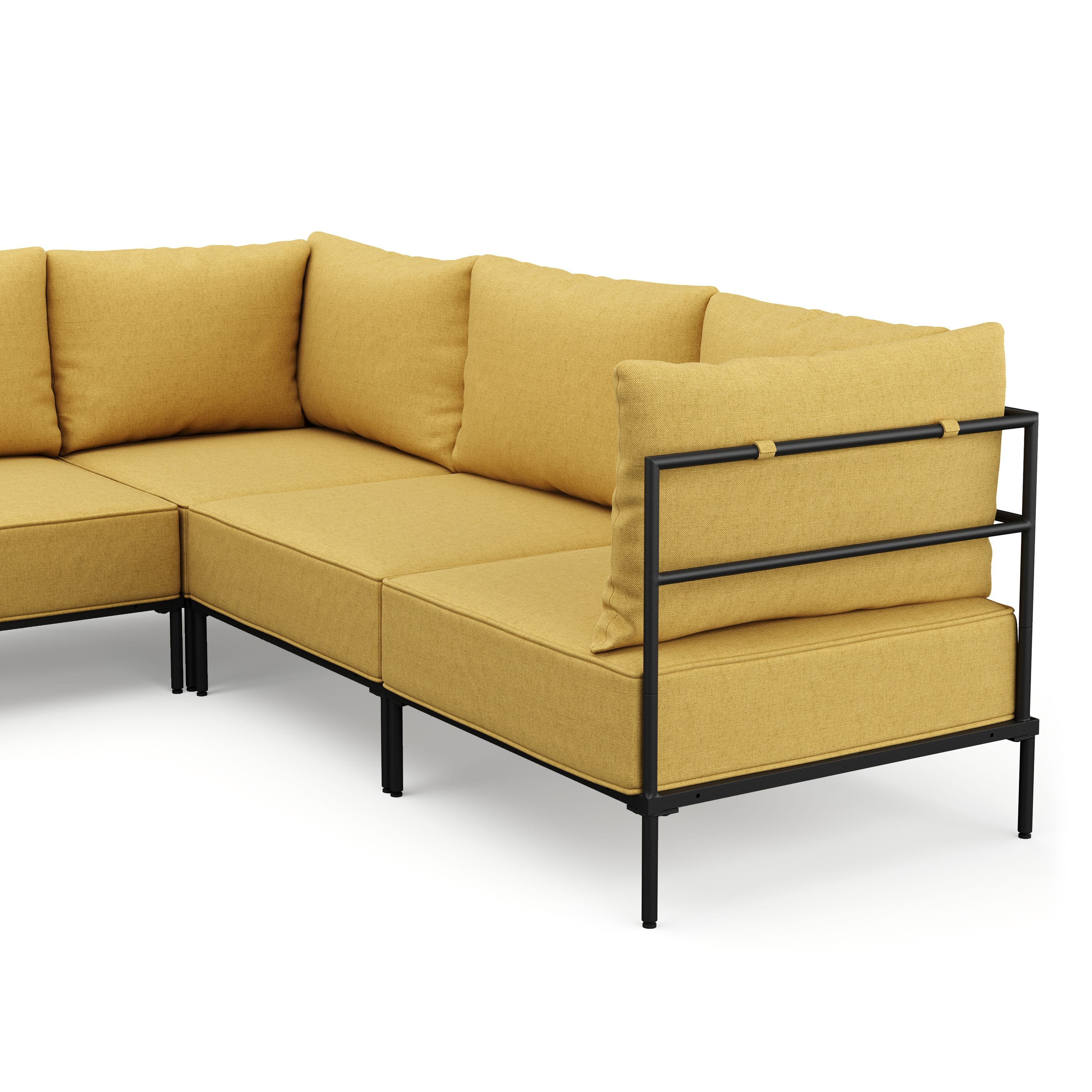Ecksofa ETHAN Deluxe 6-Sitzer gelb