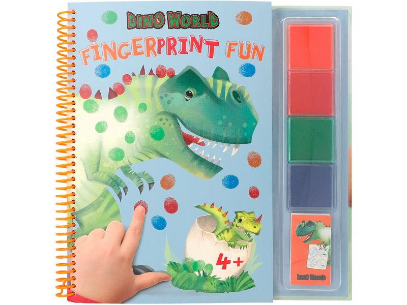 Depesche Malset Dino World 25 Seiten, 4 Stempelfarben Fingerfarbe