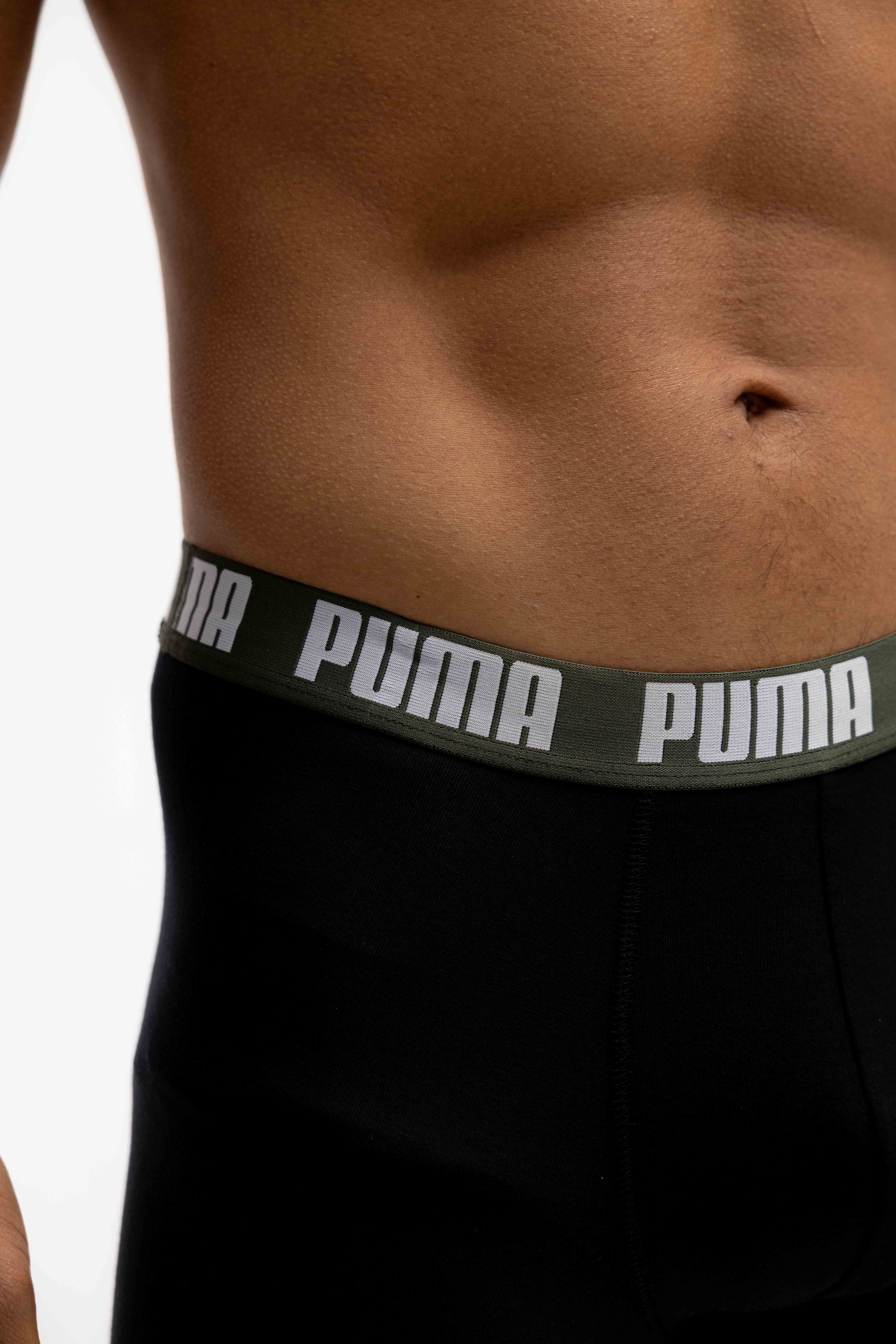 Puma Everyday Basic Boxershort Heren 6-Pack Donkergroen/Zwart