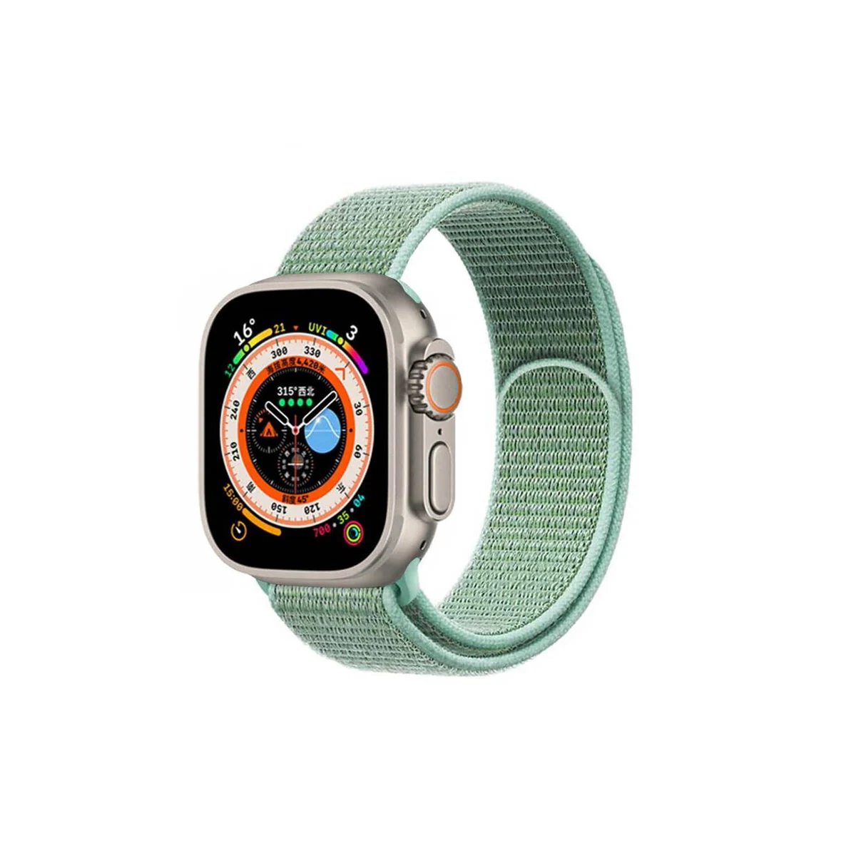 Nylon klokkerem Apple Watch Ultra 2 (49mm) - Marine Green