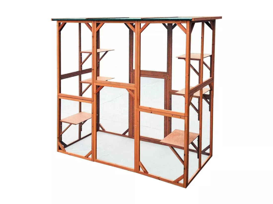 Enclos extérieur parc pour bois marron 180 x 88 x 169 cm 16_0001712