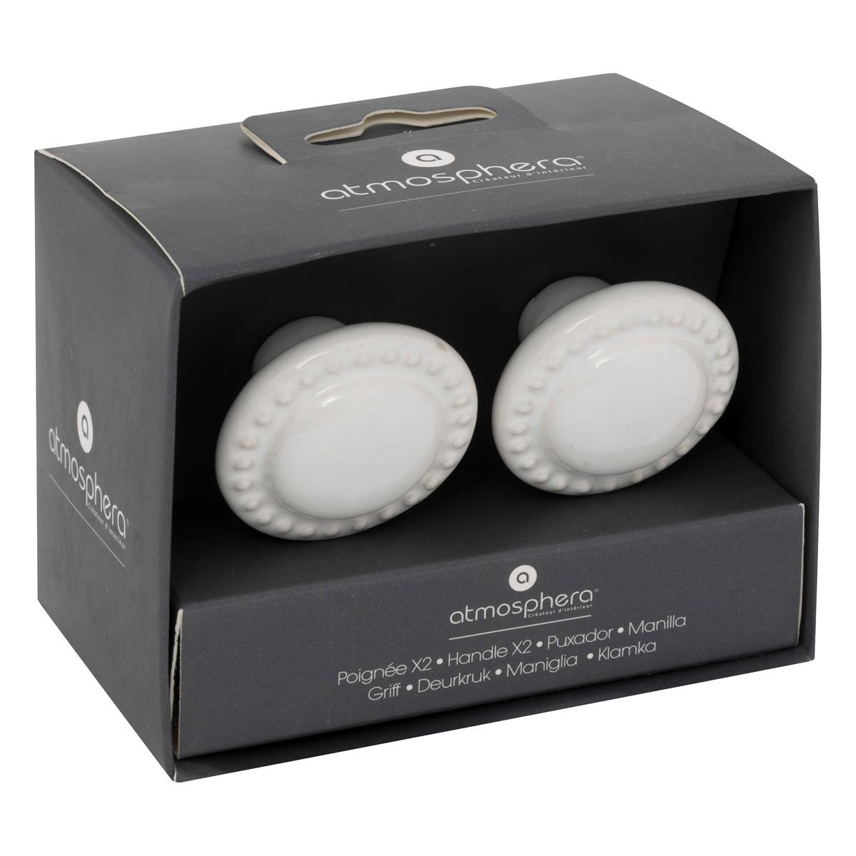 POIGNEE BARBARA CERAMIQUE D.4 CM X2 PIECES