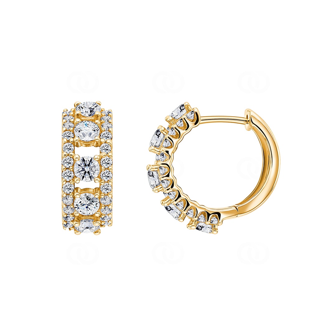 2.02 Karat Diamant-Kreolen 750/18 K Gelbgold Ø 16mm