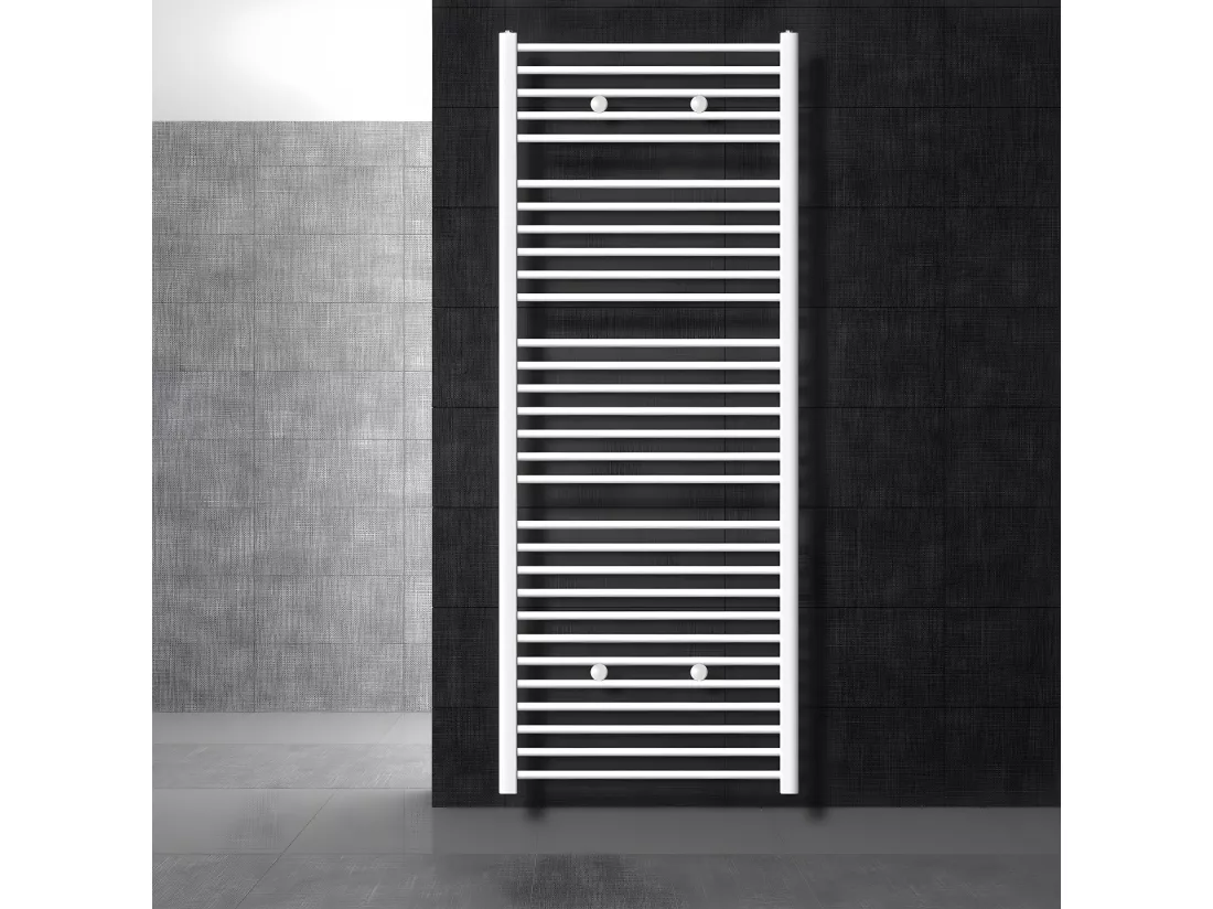 Radiateur de salle de bains Sahara Raccord latéral sèche-serviettes blanc 750x1800 mm