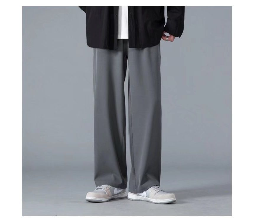 Acrius - Mid Rise Plain Wide Leg Broek