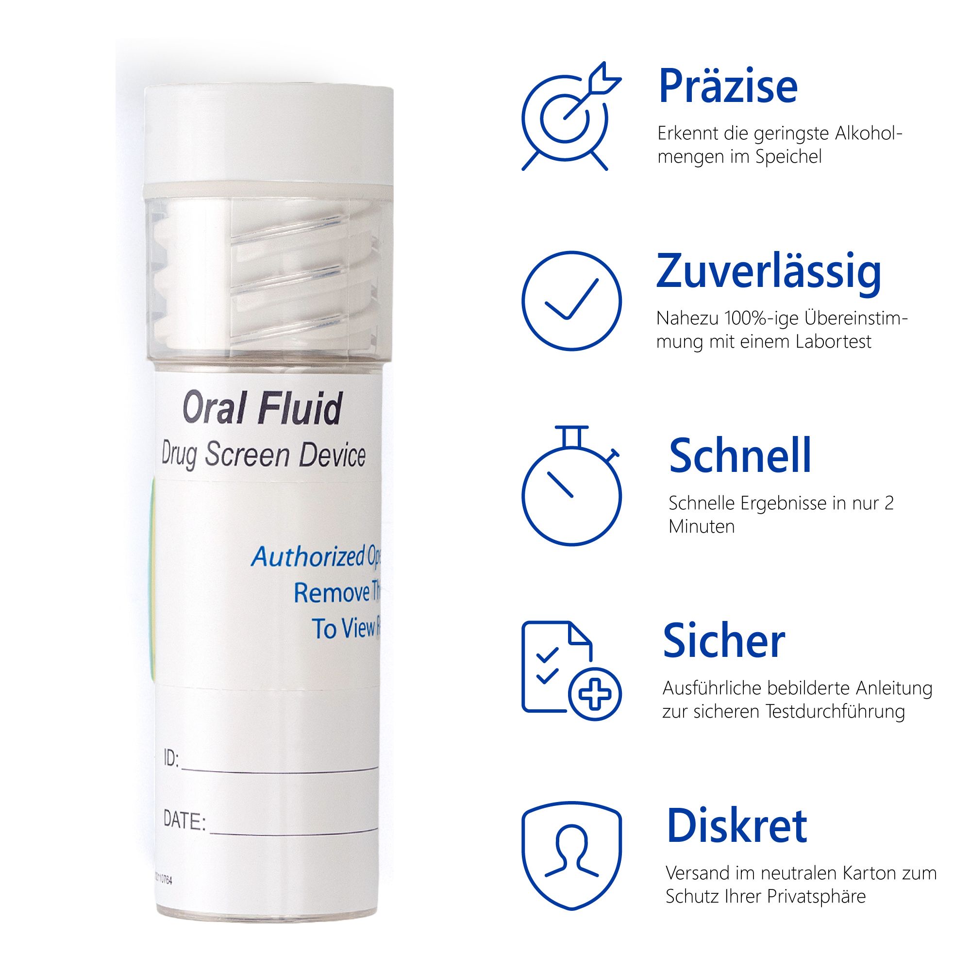 LuxmedIQ Speichel Alkoholtester - Einweg Alkolholtest zum Nachweis des Blutalkoholspiegels