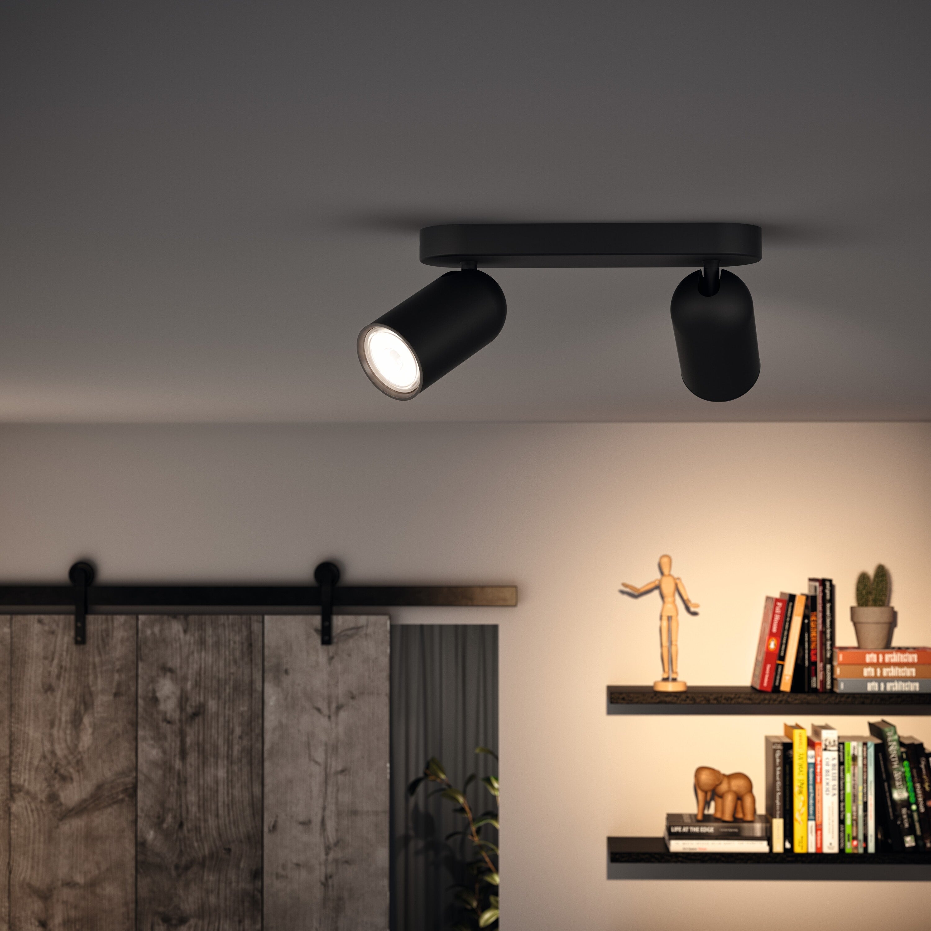 Philips Pongee Opbouwspot - Incl. Philips LED Lamp - 2 Spots