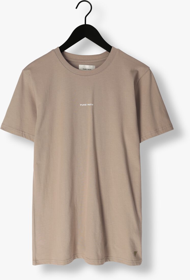 PURE PATH taupe pure path t-shirt tshirt with front and back print
